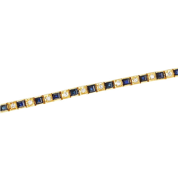 Armband, 18K, Gelbgold, Brillant, Saphir
