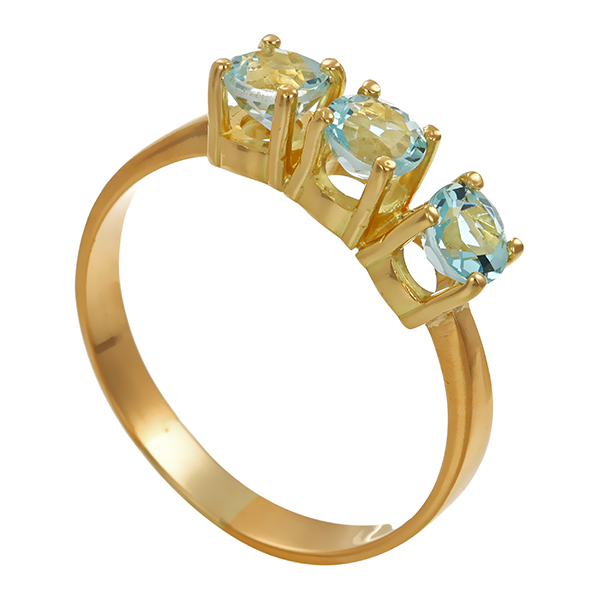 Ring, 14K, Gelbgold, Aquamarin
