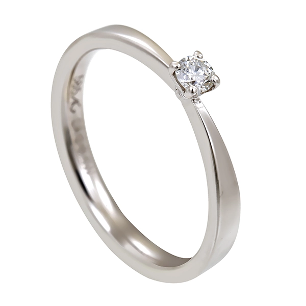 Diamantring, 14K, Weißgold, Brillant 0,10 ct