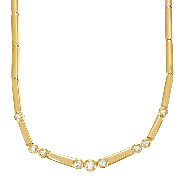 Collier, 14K, Gelb-/Weißgold, Brillanten 0,55 ct
