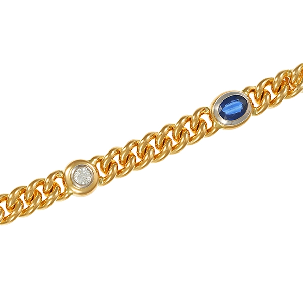 Armband, 18K, Gelb-/Weißgold, Brillant, Saphir