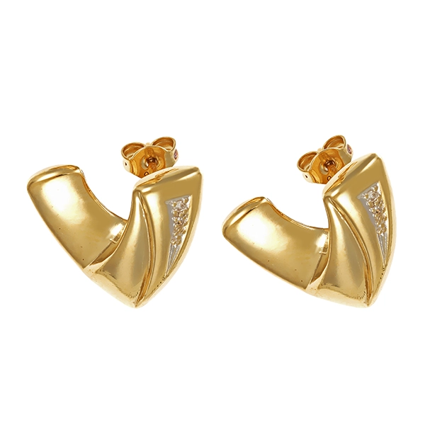 Ohrstecker, 14K, Gelbgold, Diamanten