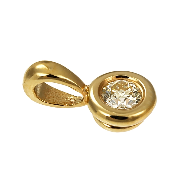 Anhänger, 14K, Gelbgold, Brillant 0,10 ct