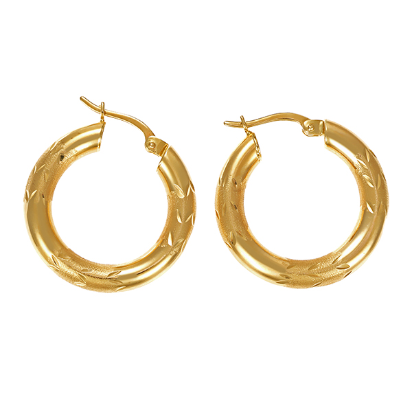 Ohrringe, 14K, Gelbgold, Creolen