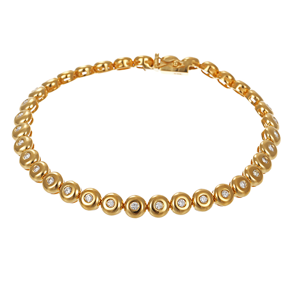 Tennisarmband, 18K, Gelbgold, Brillanten 1,00 ct