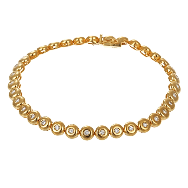 Tennisarmband, 18K, Gelbgold, Brillanten 1,00 ct