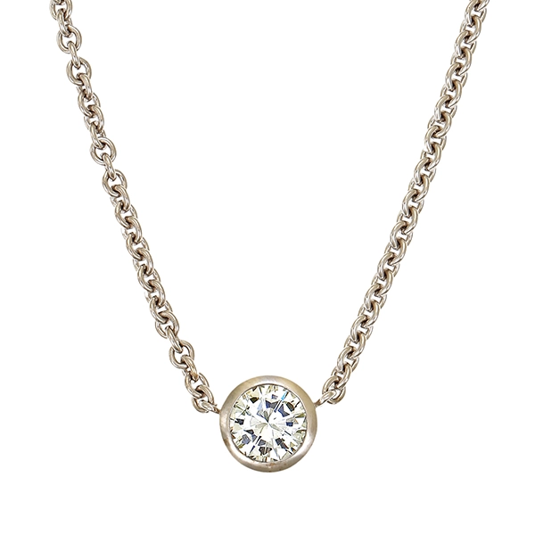 Collier, 14K, Weißgold, Brillant 1,05 ct