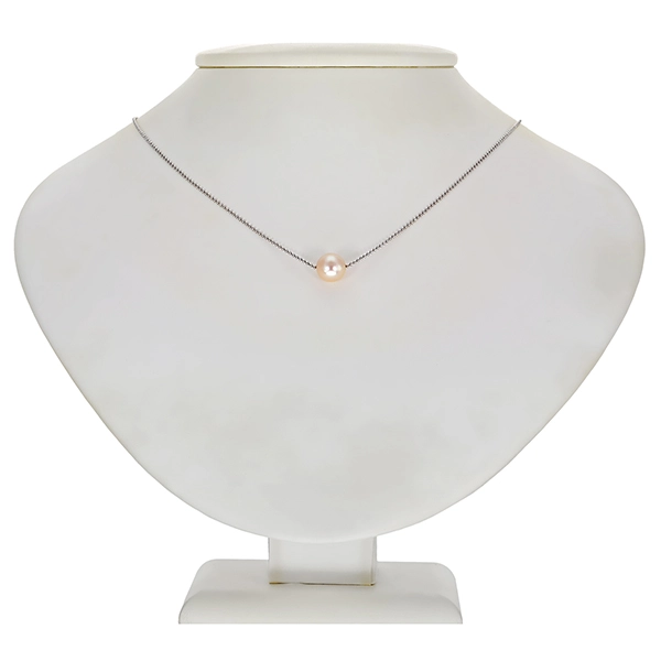 Collier, 14K, Weißgold, Perle