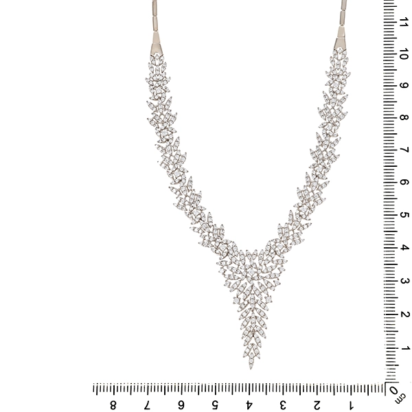 Collier, 14K, Weißgold, Zirkonia