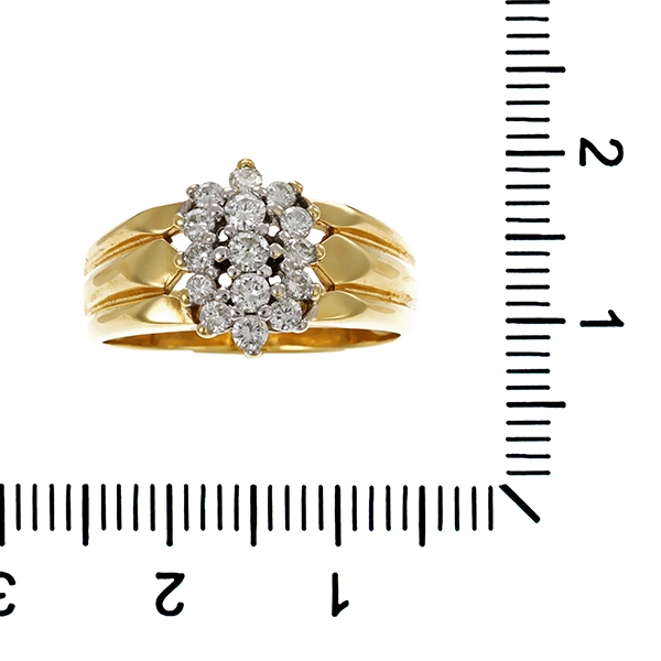 Diamantring, 14K, Gelb-/Weißgold, Brillanten