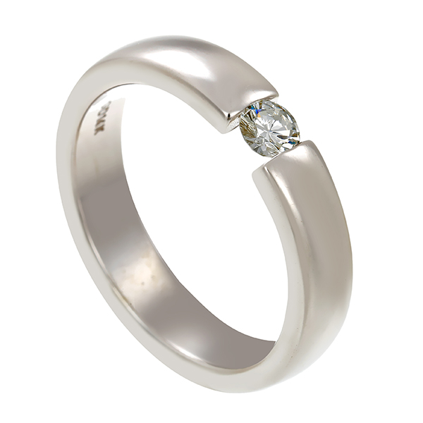 Diamantring, 14K, Weißgold,  Brillant 0,18 ct