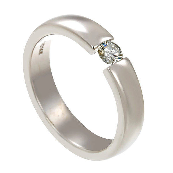 Diamantring, 14K, Weißgold,  Brillant 0,18 ct