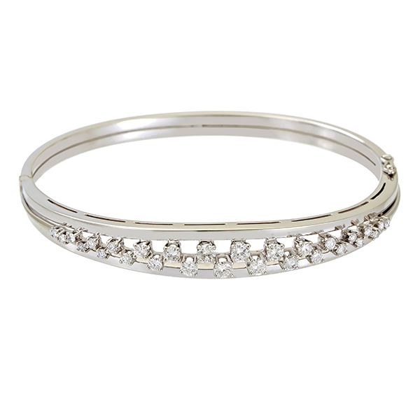 Armreif, 18K, Weißgold, Brillanten 1,12 ct