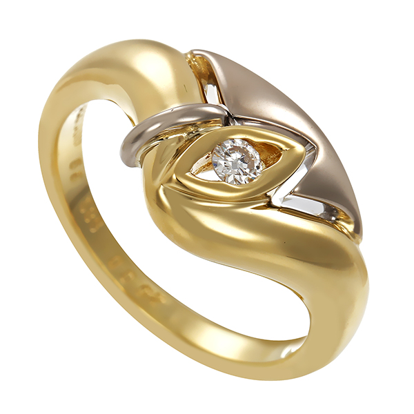 Brillantring, 14K, Gelb-/Weißgold