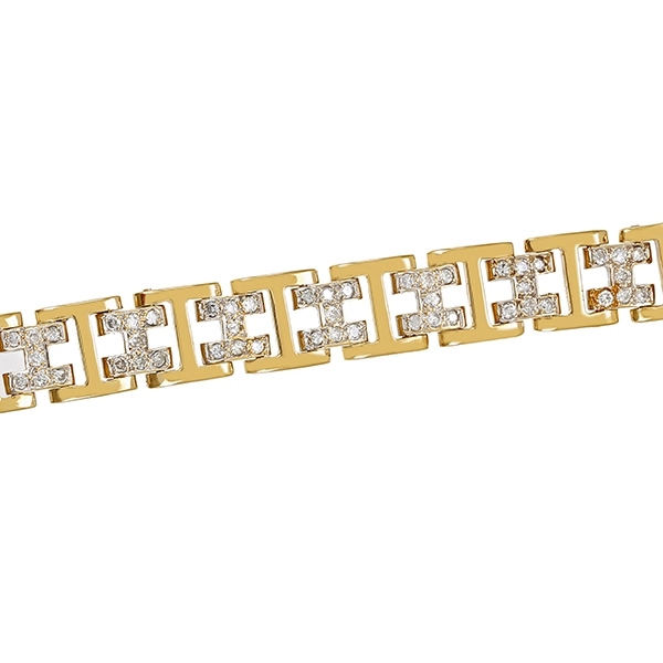 Armband, 18K, Gelb-/Weißgold, Brillanten 2,00 ct
