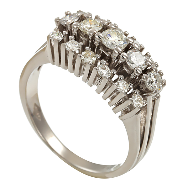 Ring, 18K, Weißgold, Brillanten  