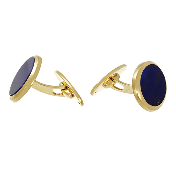 Manschettenknöpfe, 14K, Gelbgold, Lapis