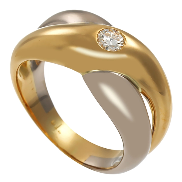 Brillantring, 18K, Gelb-/Weißgold, 0,23ct