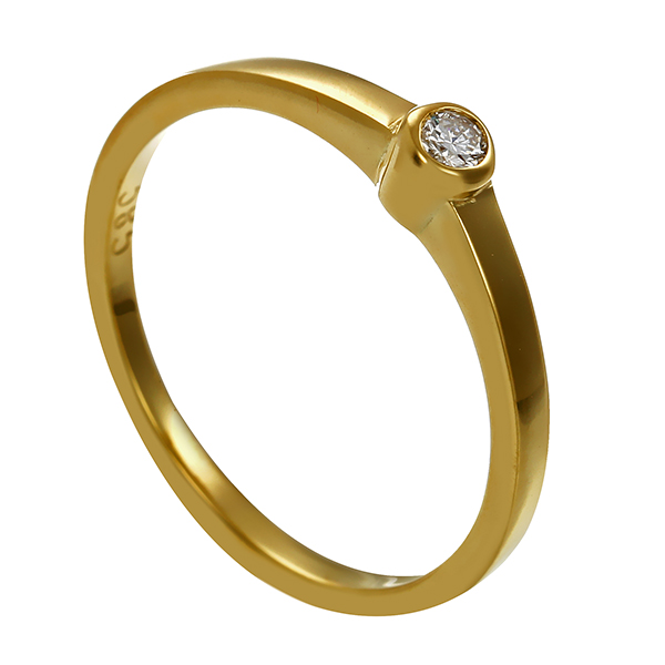 Diamantring, 14K, Gelbgold, Brillant