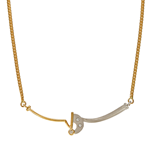 Collier, 18K/Platin, Brillanten