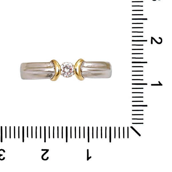 Diamantring, 14K, Gelb-/Weißgold, Brillant 0,15 ct
