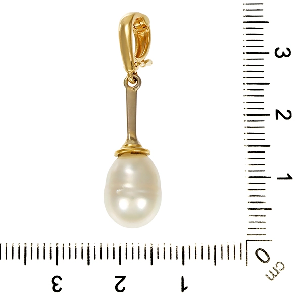 Anhänger, 14K, Gelb-/Weißgold, Perle