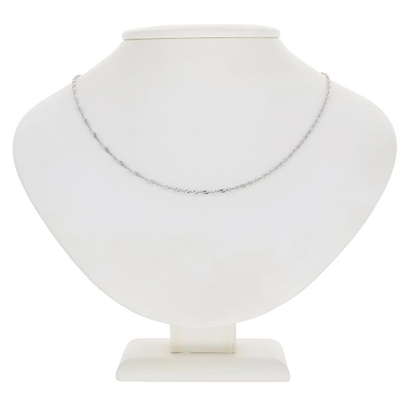 Collierkette, 18K, Weißgold, Singapur-