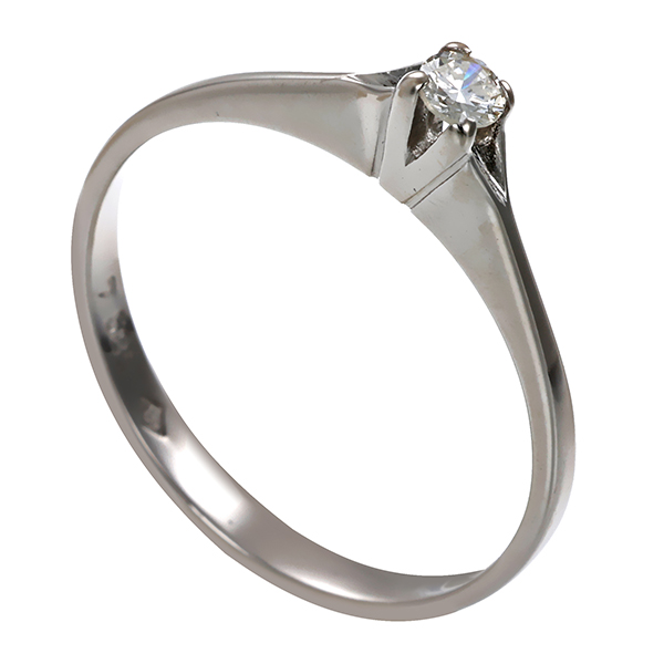 Ring, 14K, Weißgold, 1 zirkonia