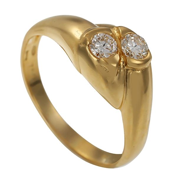 Diamantring, 18K, Gelbgold, Brillanten 0,32 ct