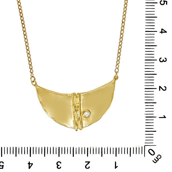 Collier, 14K, Gelbgold, Brillant