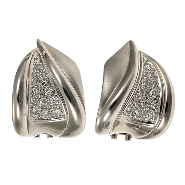 Clip-Stecker, 14K, Weißgold, Brillant