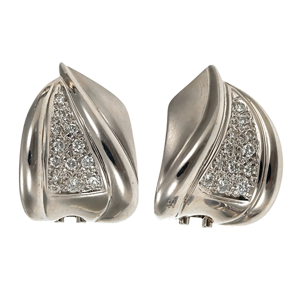 Clip-Stecker, 14K, Weißgold, Brillant