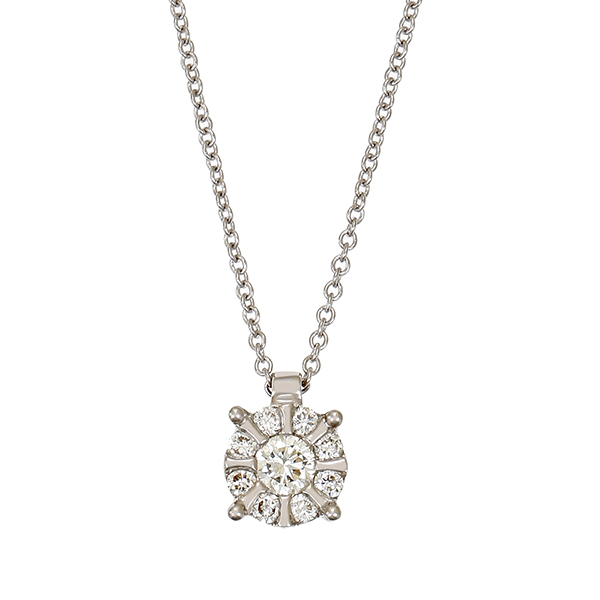 Collier, 14K, Weißgold, Brillanten