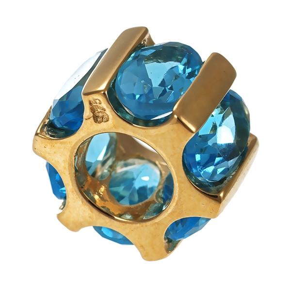 Anhänger, 9K, Gelbgold, Topas blau