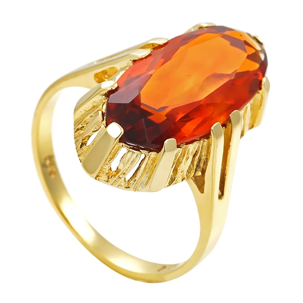 Ring, 14K, Gelbgold, Citrin