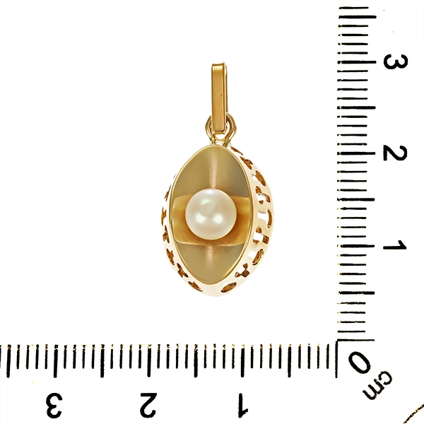 Anhänger, 8K, Gelbgold, Perle