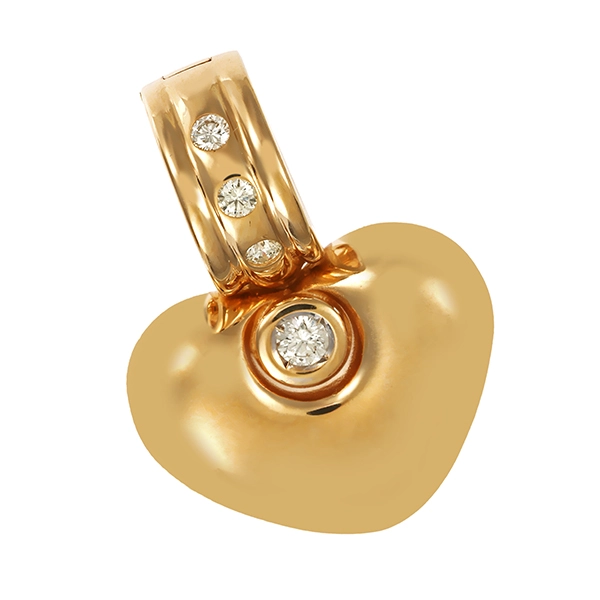 Anhänger, 14K, Gelbgold, Brillant, Herz