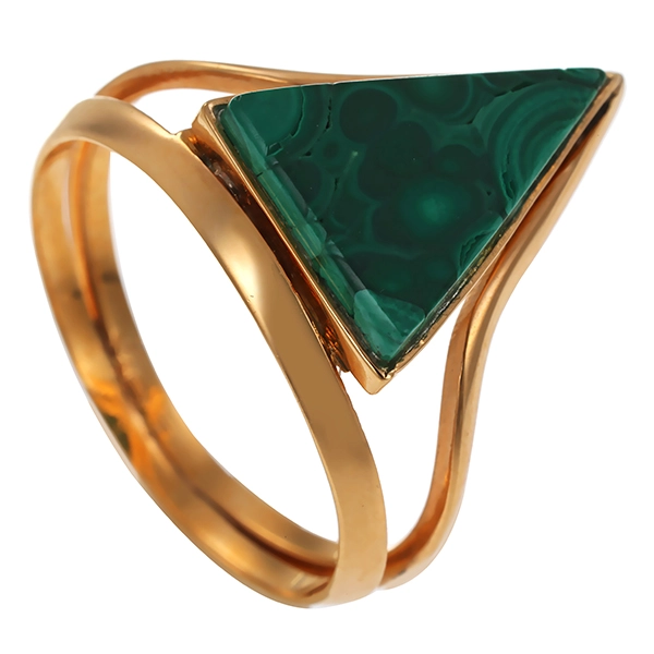 Ring, 18K, Gelbgold, Malachit