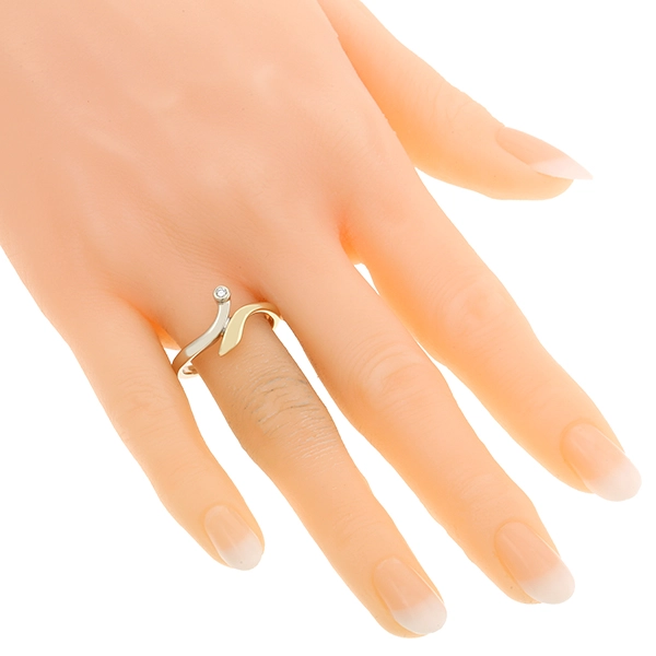 Diamantring, 14K, Gelb-/Weißgold, Brillant