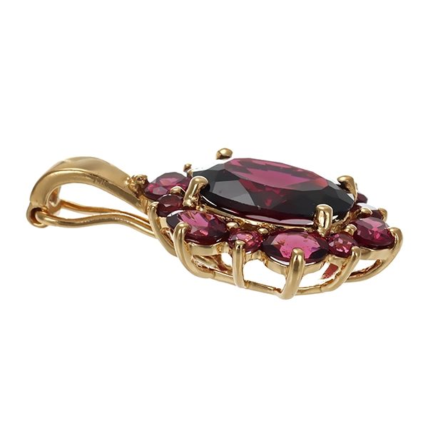 Anhänger, 14K, Gelbgold, Granat , Almandin