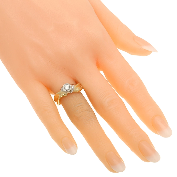 Diamantring, 18K, Gelb-/Weißgold, Brillant 0,25 ct