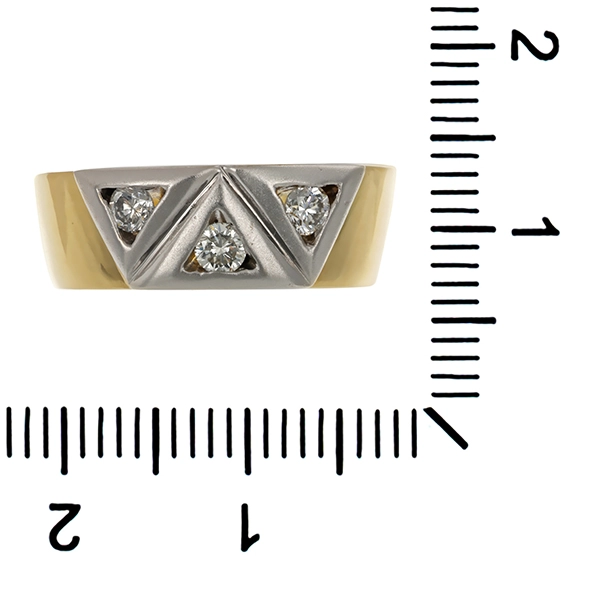 Diamantring, 14K, Gelb-/Weißgold, Brillanten 0,20 ct