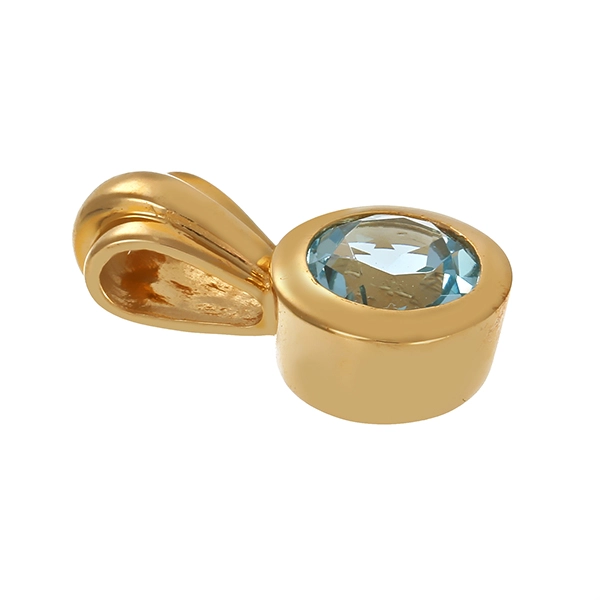 Anhänger, 14K, Gelbgold, Topas blau