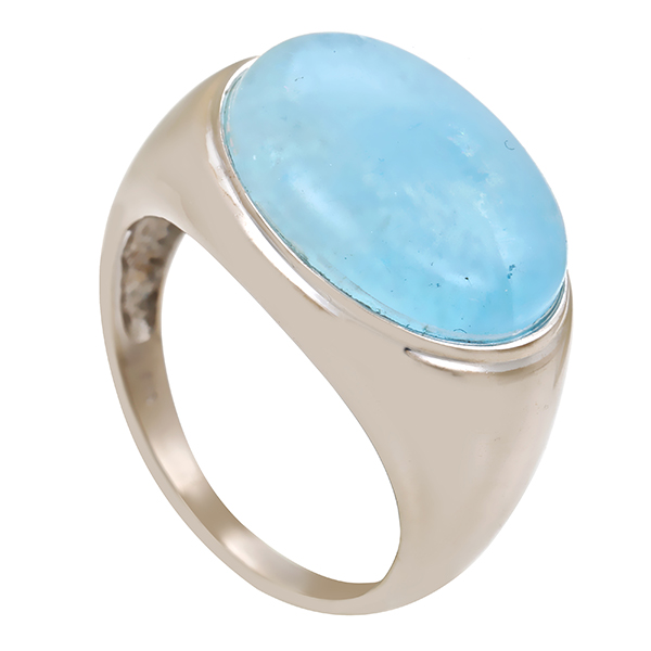 Ring, 14K, Weißgold, Aquamarin