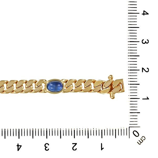 Armband, 14K, Gelbgold, Saphire, Panzer-