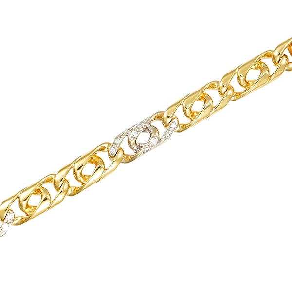 Armband, 14K, Gelb-/Weißgold, Brillant , Handarbeit