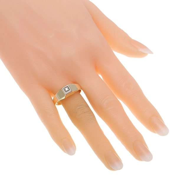 Herrenring, 14K, Gelb-/Weißgold, Brillant, U65