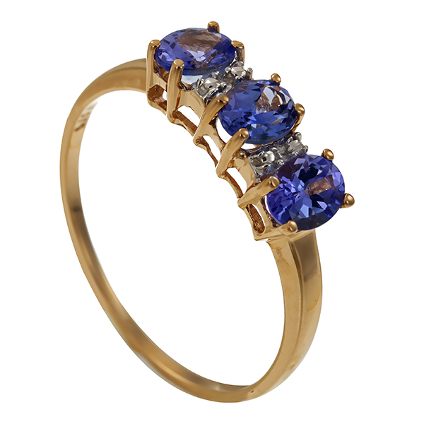 Ring, 9K, Gelbgold, Tansanit