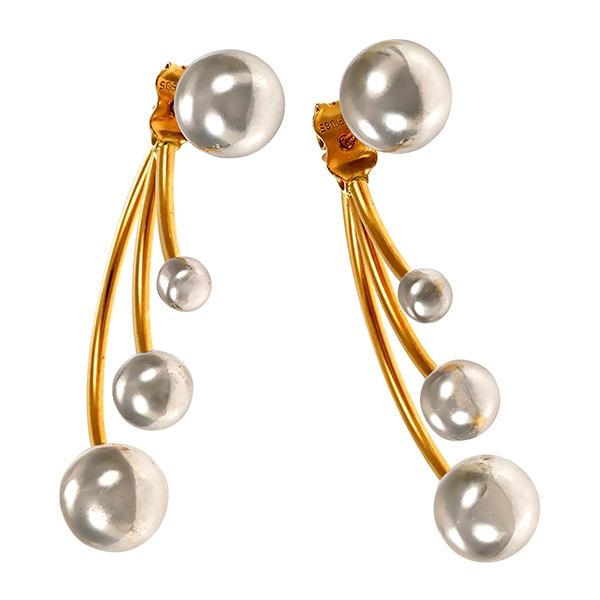 Ohrstecker, 14K, Gelb-/Weißgold