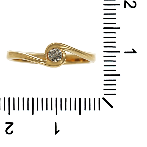 Diamantring, 9K, Gelbgold, Brillant